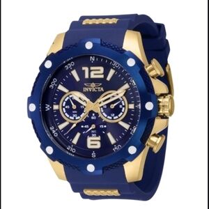 Invicta Blue and Gold Chronograph Watch